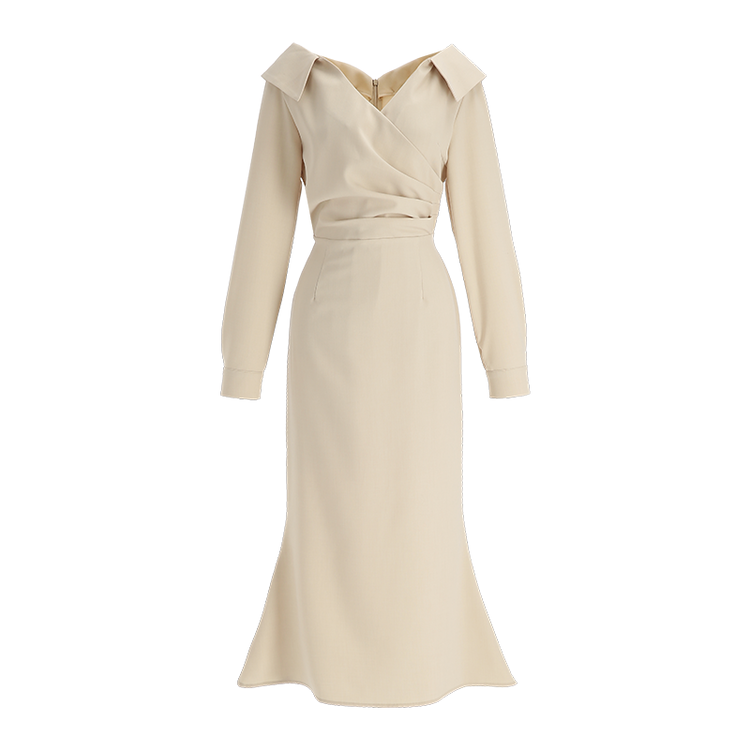 カシュクールマーメイドロングワンピース