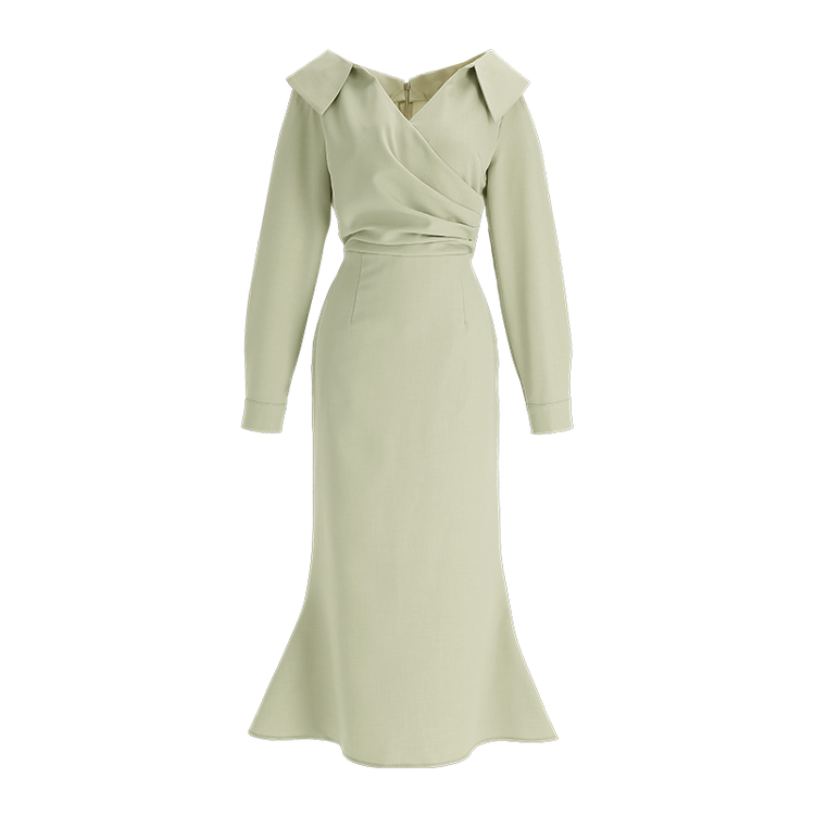 カシュクールマーメイドロングワンピース