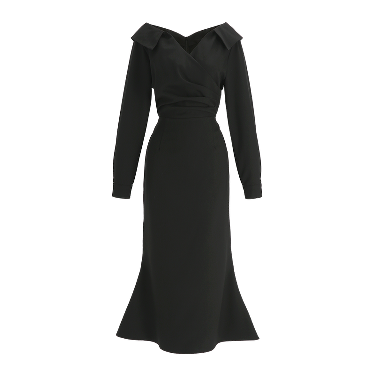 カシュクールマーメイドロングワンピース