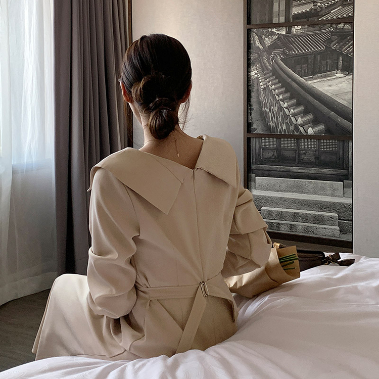 カシュクールマーメイドロングワンピース Beige