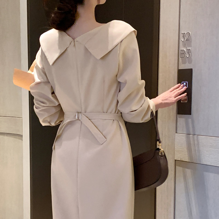 カシュクールマーメイドロングワンピース Beige