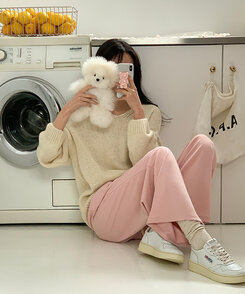 ベアーモチーフスマホグリップトック Pink