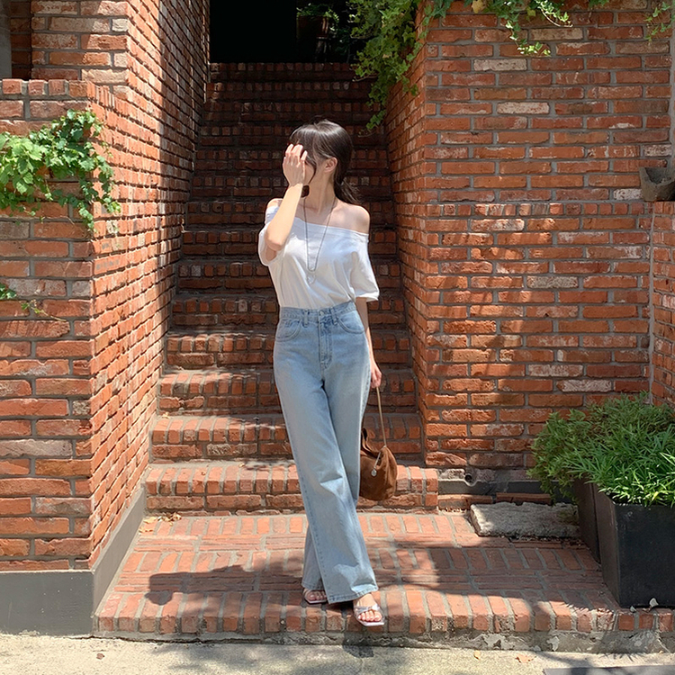 Day Jeans No.8 ウォッシュワイドデニム LIGHT BLUE