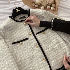 [BEST]ノーカラーツイードジャケット