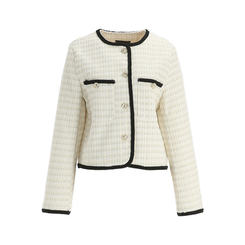 [BEST]ノーカラーツイードジャケット