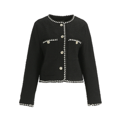 [BEST]ノーカラーツイードジャケット