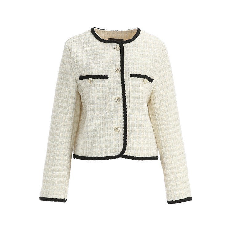 [BEST]ノーカラーツイードジャケット