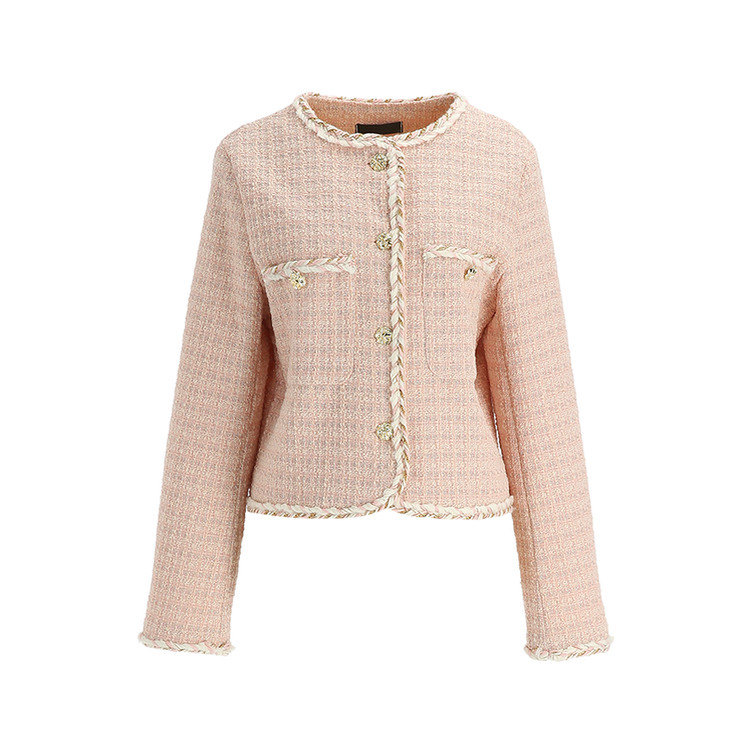 [BEST]ノーカラーツイードジャケット