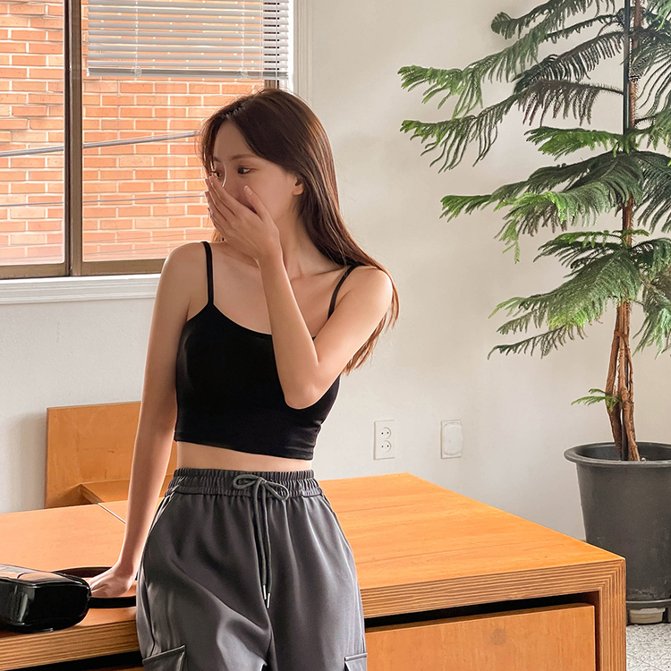 [크롭,기본기장별] 쫀쫀 베이직 나시티 블랙