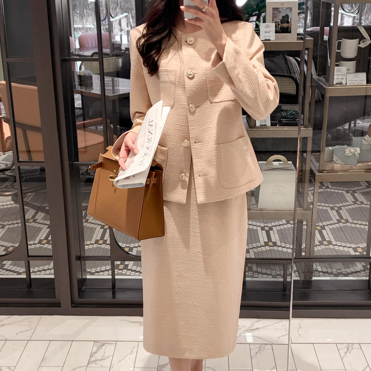 ツイードジャケット・ロングスカートセットアップ|ツーピース ツイードジャケット・ロングスカートセットアップ|ツーピース