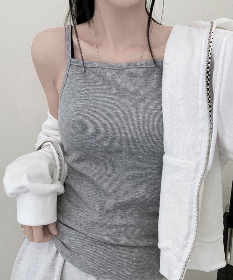 ベーシックスクエアキャミソール｜ノースリーブ｜韓国ファッション通販