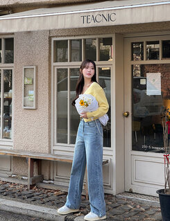 (11컬러) 허리잘록 폭닥 브이넥 니트 가디건 옐로우