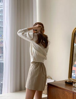 (11컬러) 허리잘록 폭닥 브이넥 니트 가디건 아이보리