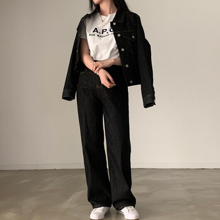 ★注文殺到★【単品購入/SET購入可能】 デニムジャケット、ミニスカート、デニムパンツ ブラック