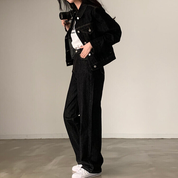 ★注文殺到★【単品購入/SET購入可能】 デニムジャケット、ミニスカート、デニムパンツ ブラック