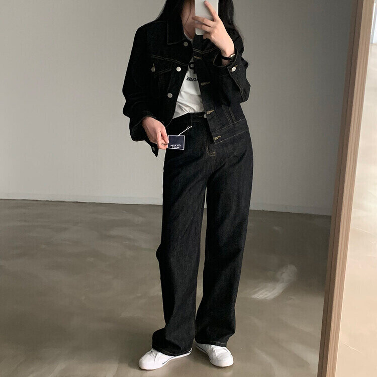 ★注文殺到★【単品購入/SET購入可能】 デニムジャケット、ミニスカート、デニムパンツ ブラック