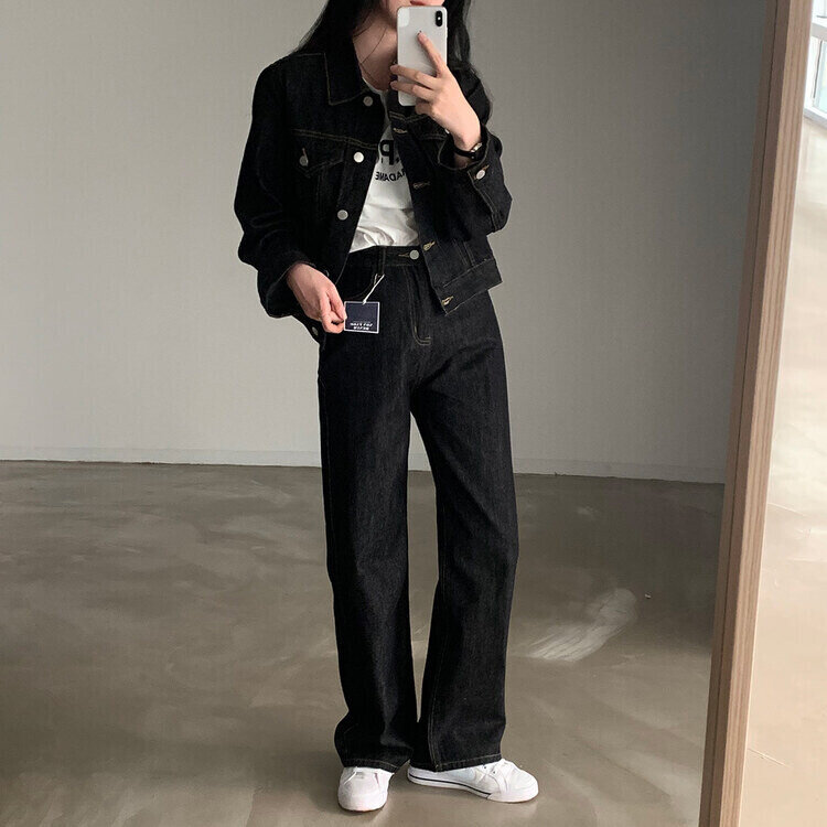 ★注文殺到★【単品購入/SET購入可能】 デニムジャケット、ミニスカート、デニムパンツ ブラック