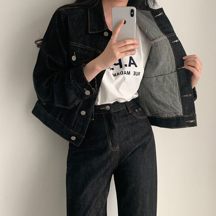 ★注文殺到★【単品購入/SET購入可能】 デニムジャケット、ミニスカート、デニムパンツ ブラック