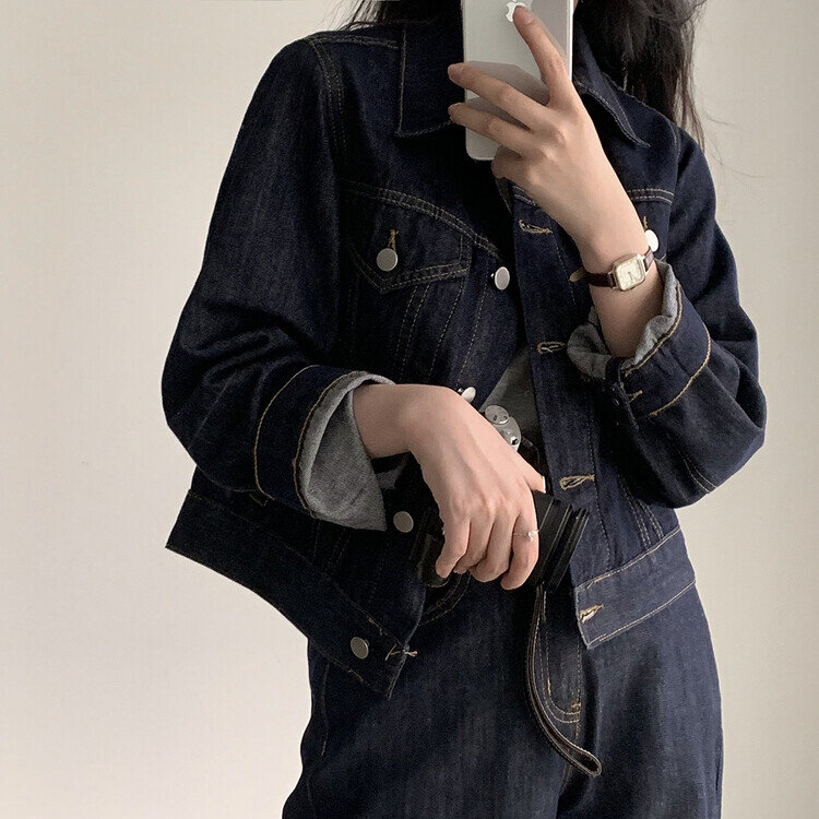 ★注文殺到★【単品購入/SET購入可能】 デニムジャケット、ミニスカート、デニムパンツ ネイビー