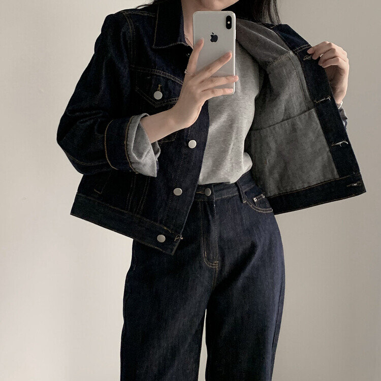 ★注文殺到★【単品購入/SET購入可能】 デニムジャケット、ミニスカート、デニムパンツ ネイビー