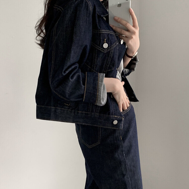 ★注文殺到★【単品購入/SET購入可能】 デニムジャケット、ミニスカート、デニムパンツ ネイビー