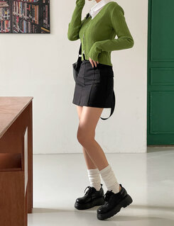 (4color)リブレッグウォーマー アイボリー