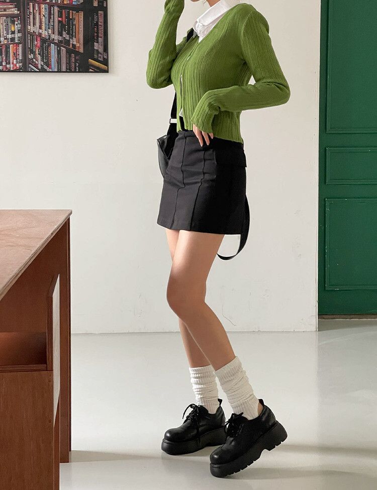 (4color)リブレッグウォーマー アイボリー