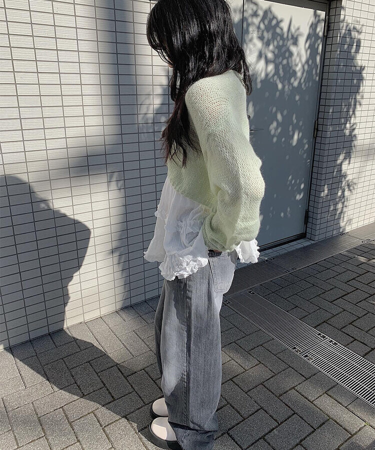 ウェーブニットボレロ GREEN