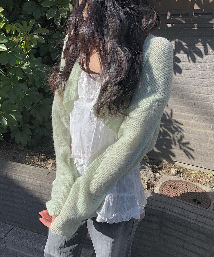 ウェーブニットボレロ GREEN