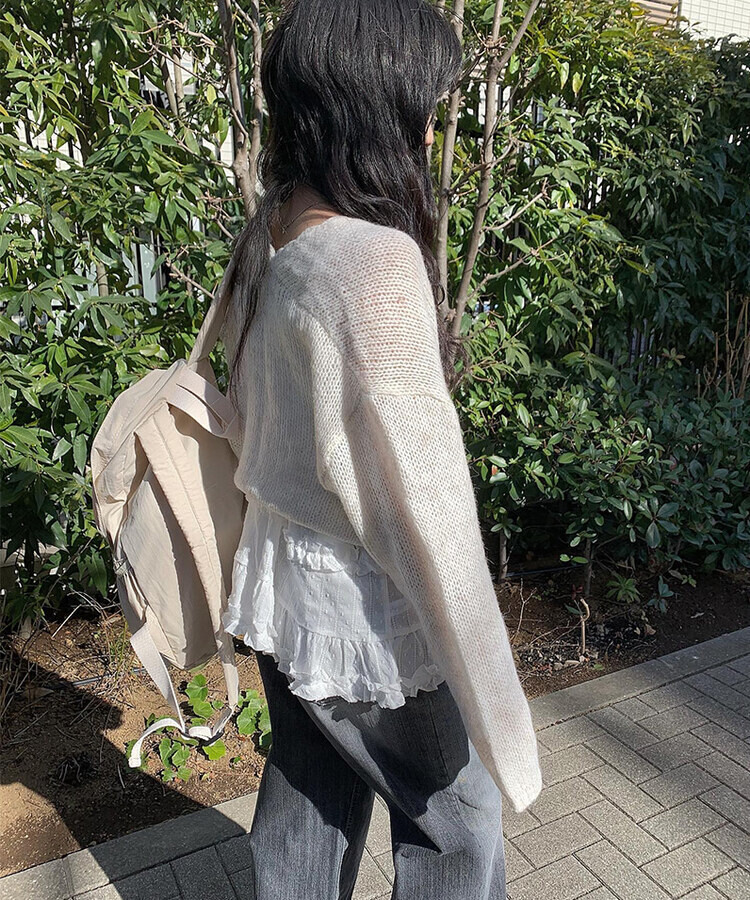 ウェーブニットボレロ IVORY