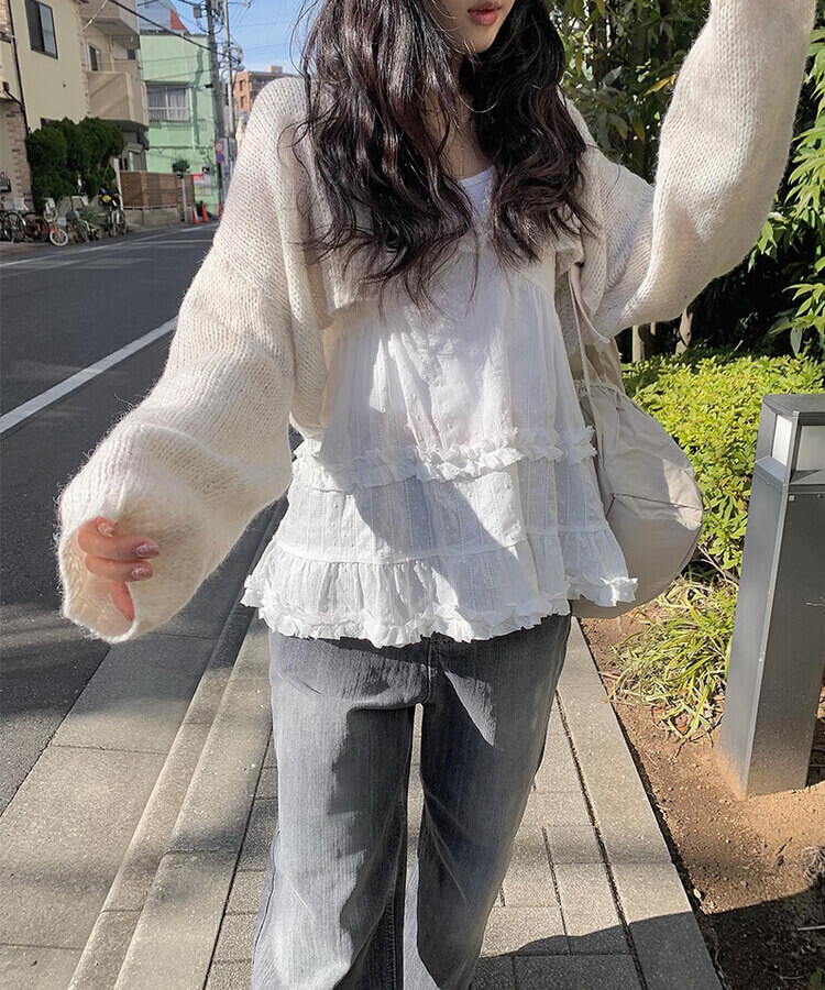 ウェーブニットボレロ IVORY