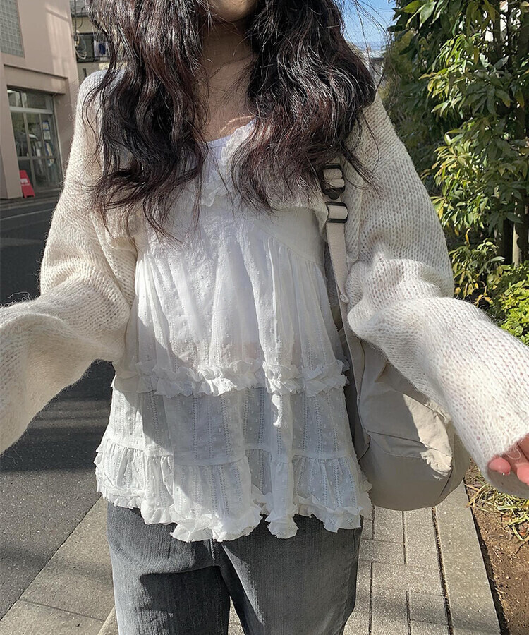 ウェーブニットボレロ IVORY