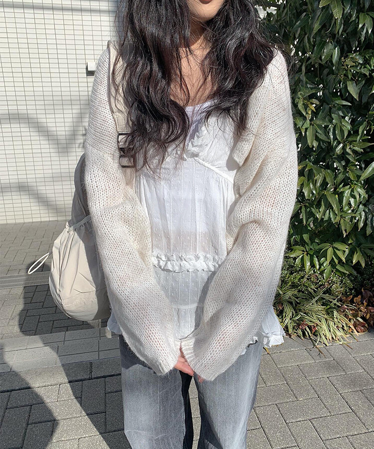 ウェーブニットボレロ LIGHT PURPLE