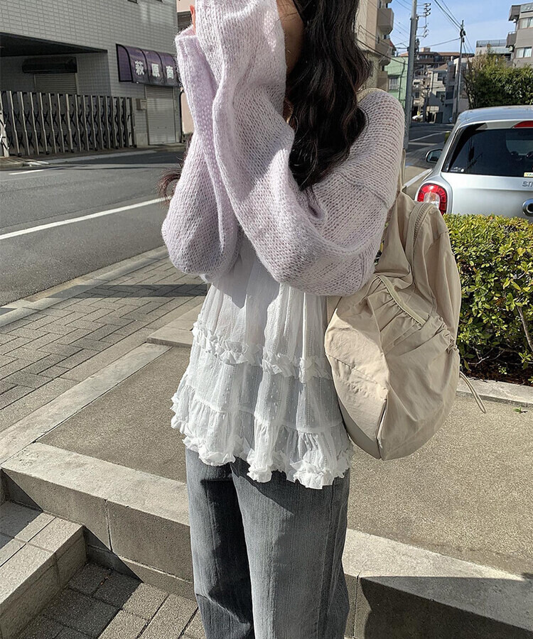 ウェーブニットボレロ LIGHT PURPLE