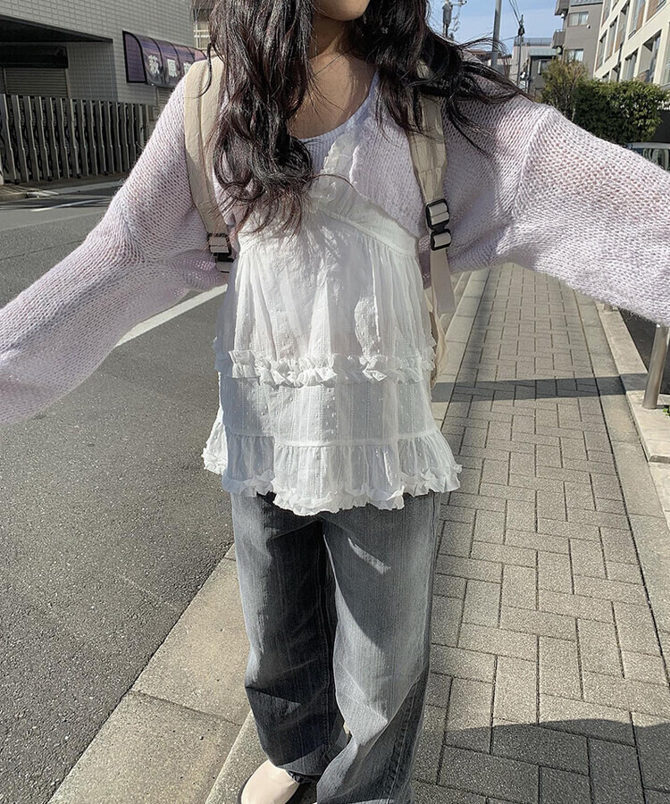 ウェーブニットボレロ LIGHT PURPLE