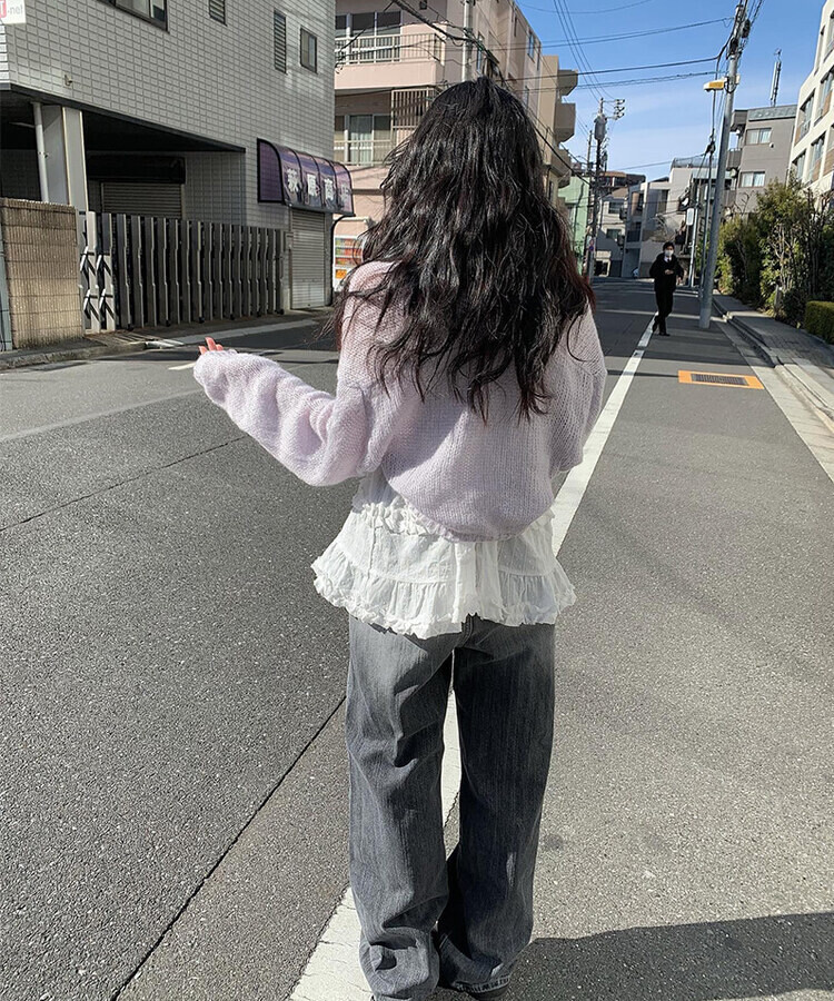 ウェーブニットボレロ LIGHT PURPLE