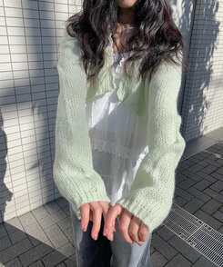 ウェーブニットボレロ GREEN