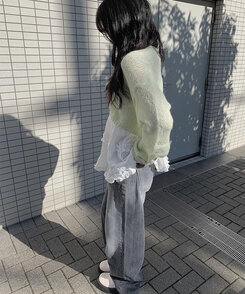 ウェーブニットボレロ GREEN