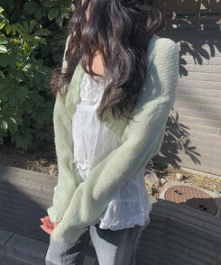 ウェーブニットボレロ GREEN