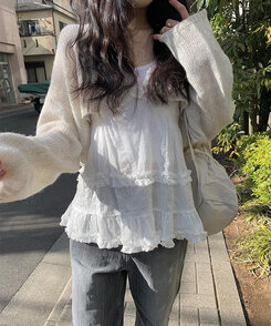 ウェーブニットボレロ IVORY