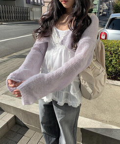 ウェーブニットボレロ LIGHT PURPLE