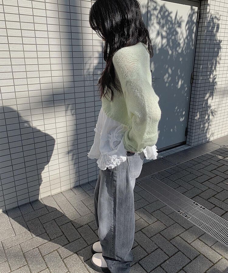 ウェーブニットボレロ GREEN