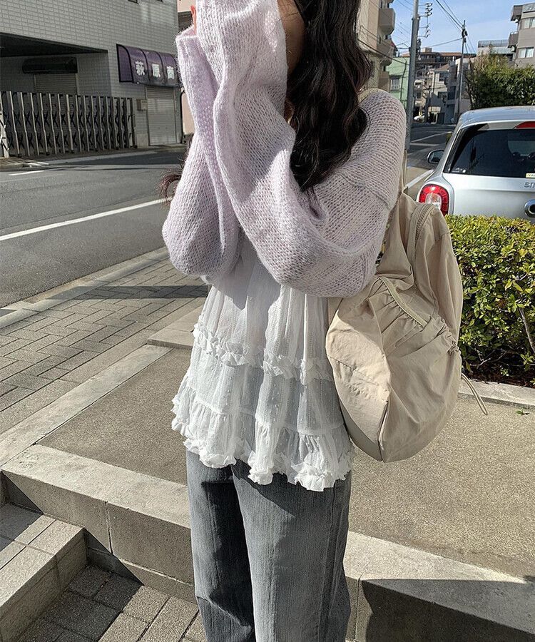 ウェーブニットボレロ LIGHT PURPLE