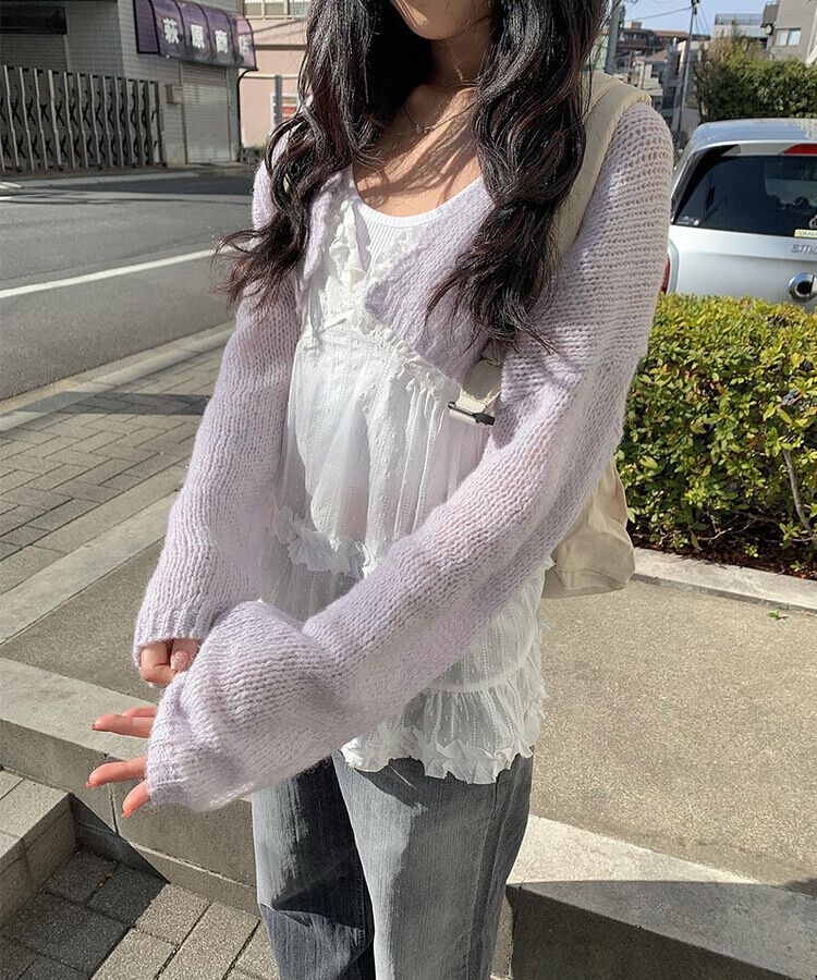 ウェーブニットボレロ LIGHT PURPLE