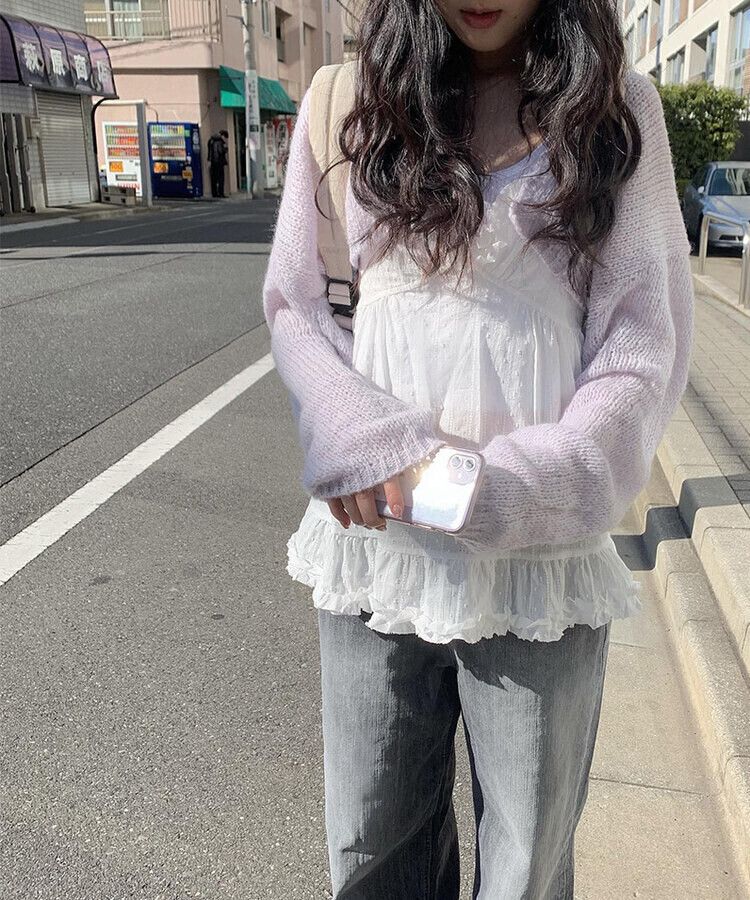 ウェーブニットボレロ LIGHT PURPLE