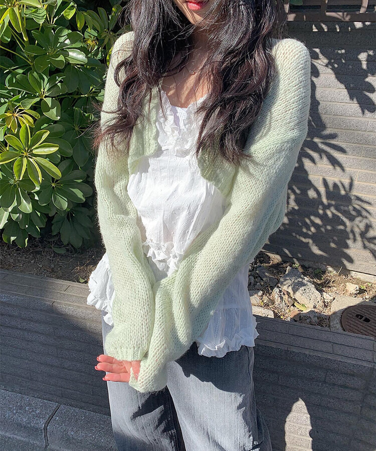 レースボタンハートネックキャミソール WHITE