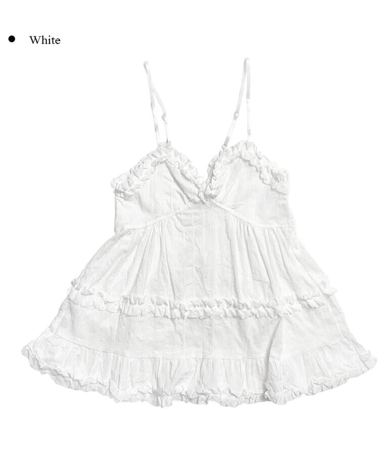 レースボタンハートネックキャミソール