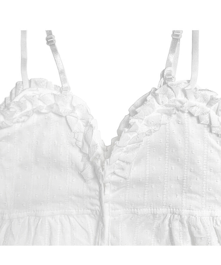 レースボタンハートネックキャミソール