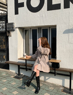 (高品質)ハーフトレンチコート BEIGE