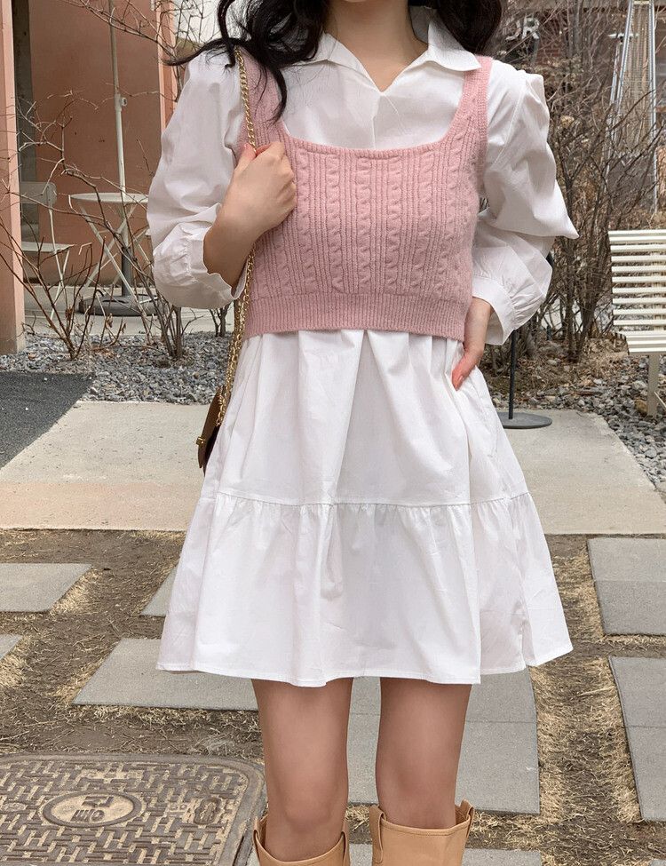 5color)クロップニットビスチェ｜ベスト｜韓国ファッション通販 SONA